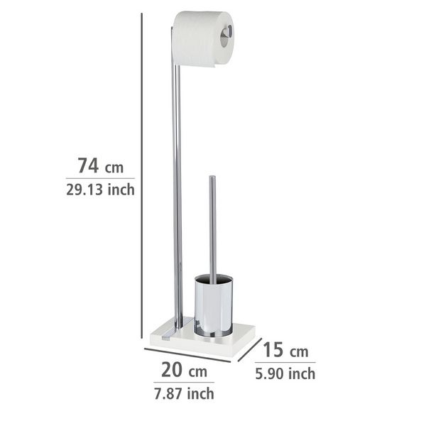 Produktbild: Stand WC-Garnitur Mod. Noble White, mit Chrom-Applikation