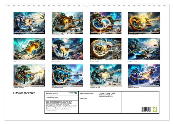 Produktbild: Gitarrenhorizonte (Wandkalender 2026 DIN A2 quer), CALVENDO Monatskalender