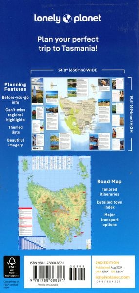 Produktbild: Lonely Planet Tasmania Planning Map