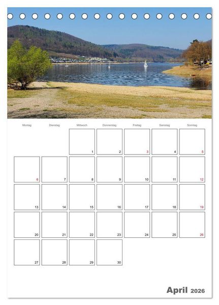 Produktbild: Hessens sch&ouml;nster See - Der Edersee (Tischkalender 2026 DIN A5 hoch), CALVENDO Monatskalender