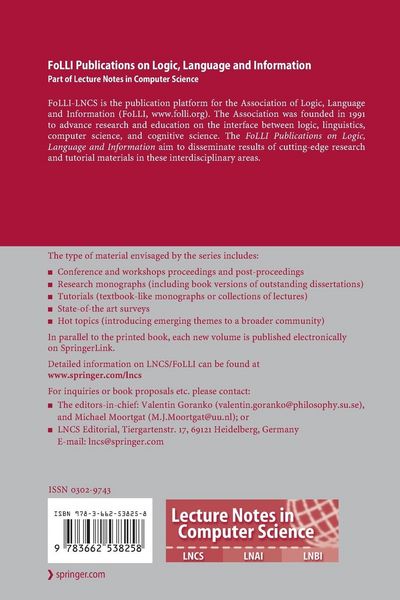 Produktbild: Logical Aspects of Computational Linguistics. Celebrating 20 Years of LACL (1996&ndash;2016)