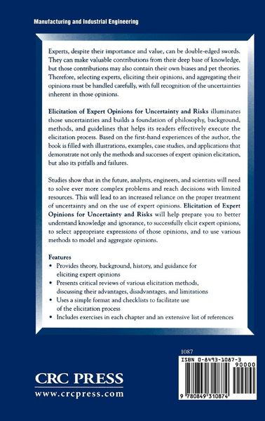 Produktbild: Elicitation of Expert Opinions for Uncertainty and Risks