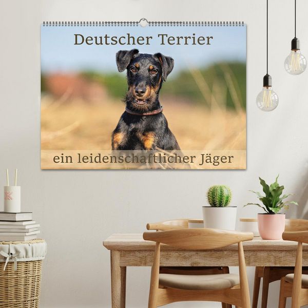 Produktbild: Deutscher Terrier - ein leidenschaftlicher J&auml;ger (Wandkalender 2026 DIN A2 quer), CALVENDO Monatskalender