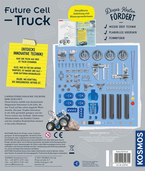 KOSMOS 620745 - Future Cell-Truck, Entdecke die Brennstoffzellen-Technik, Geländewagen-Bausatz, Experimentierkasten