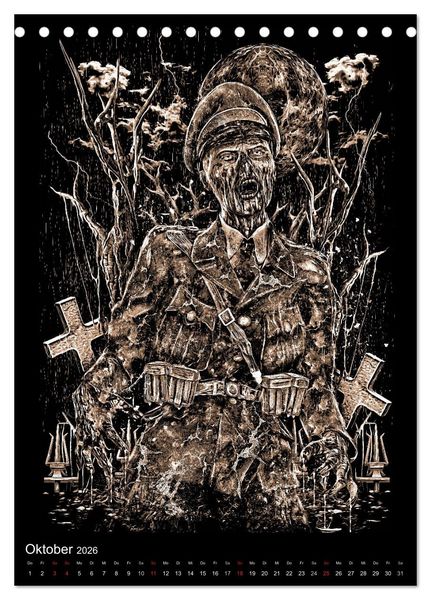 Produktbild: BLOODBOY/WAR ILLUSTRATION (Tischkalender 2026 DIN A5 hoch), CALVENDO Monatskalender