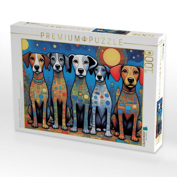 Produktbild: CALVENDO Puzzle Bunte Hunde - wir sind bunt und das ist auch gut so! | 1000 Teile Lege-Gr&ouml;&szlig;e 64x48cm Foto-Puzzle f&uuml;r gl&uuml;ckliche Stunden
