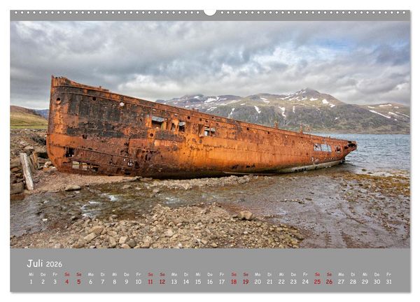 Produktbild: Wracks der Vergangenheit &ndash; Gestrandete Zeugen der Zeit (Wandkalender 2026 DIN A2 quer), CALVENDO Monatskalender