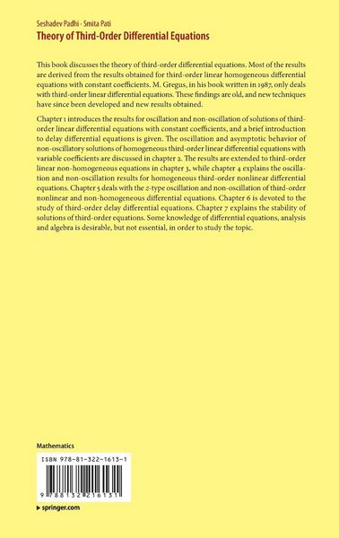 Produktbild: Theory of Third-Order Differential Equations