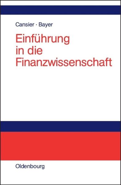 Produktbild: Einf&uuml;hrung in die Finanzwissenschaft