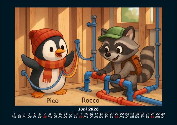 Produktbild: Pico & Rocco bauen ein Haus 2026 Fotokalender DIN A4