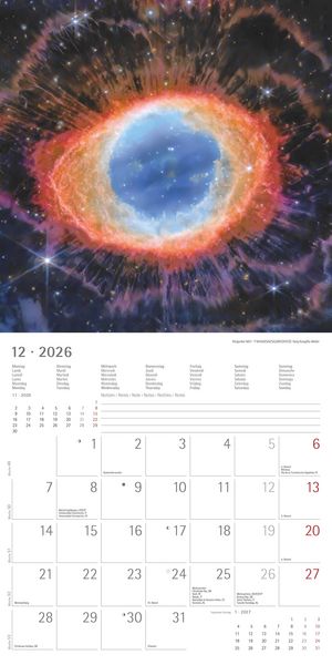 Produktbild: Space 2026 - Broschürenkalender 30x30 cm (30x60 geöffnet) - Kalender mit Platz für Notizen - Weltraum - Bildkalender - Wandplaner - Wandkalender