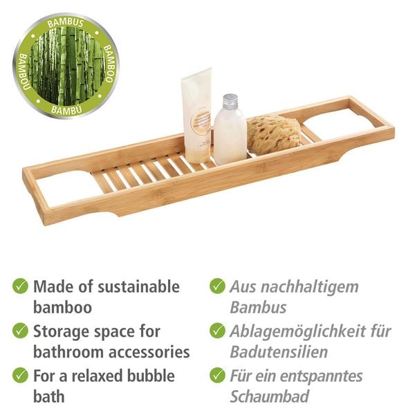 Produktbild: Badewannenablage Mod. Bambusa aus Bambus, Badewannenbr&uuml;cke