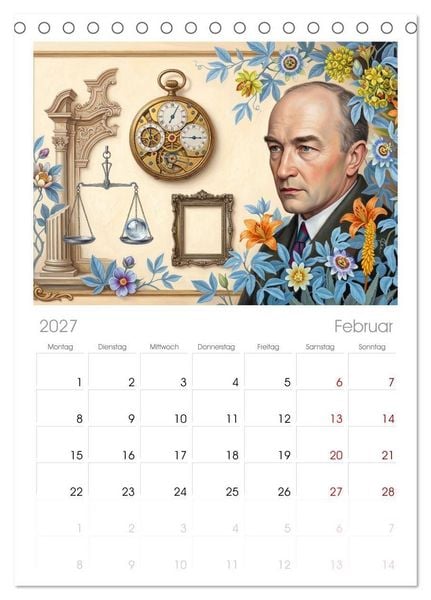 Produktbild: Tischplaner 2027 - Literarische Stimmen ihrer Zeit (A5 Tischkalender zum Aufstellen) CALVENDO
