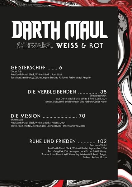 Produktbild: Star Wars Comics: Darth Maul - Schwarz, Wei&szlig; & Rot Deluxe
