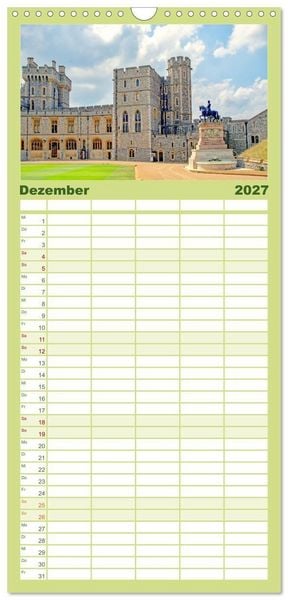 Produktbild: Familienplaner 2027 - Britische Inseln - Highlights des K&ouml;nigreichs mit 5 Spalten (Wandkalender, 21 x 45 cm) CALVENDO