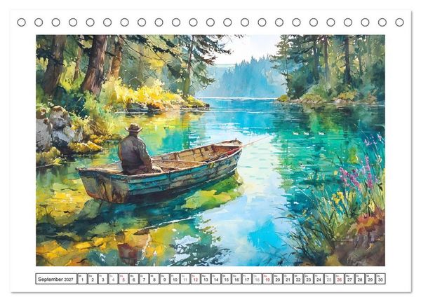 Produktbild: Norwegen. K&uuml;nstlerische Aquarelle aus dem hohen Norden (Tischkalender 2027 DIN A5 quer), CALVENDO Monatskalender