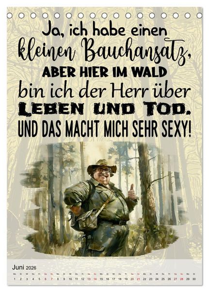 Produktbild: J&auml;gerspr&uuml;che (Tischkalender 2026 DIN A5 hoch), CALVENDO Monatskalender
