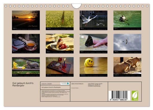 Produktbild: Gut gelaunt durch's Rentenjahr (Wandkalender 2026 DIN A4 quer), CALVENDO Monatskalender