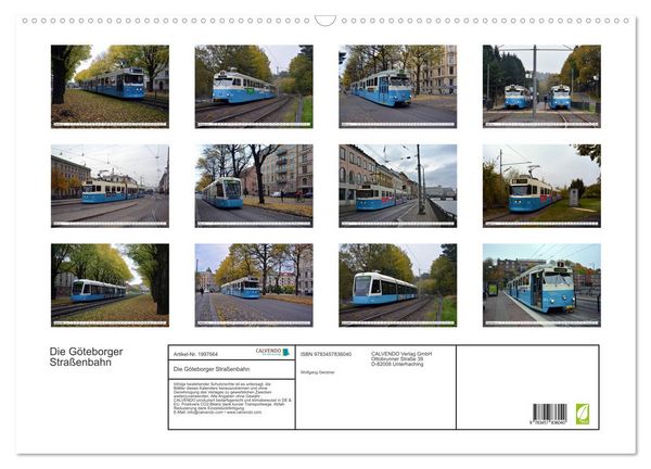 Produktbild: Die G&ouml;teborger Stra&szlig;enbahn (Wandkalender 2026 DIN A2 quer), CALVENDO Monatskalender