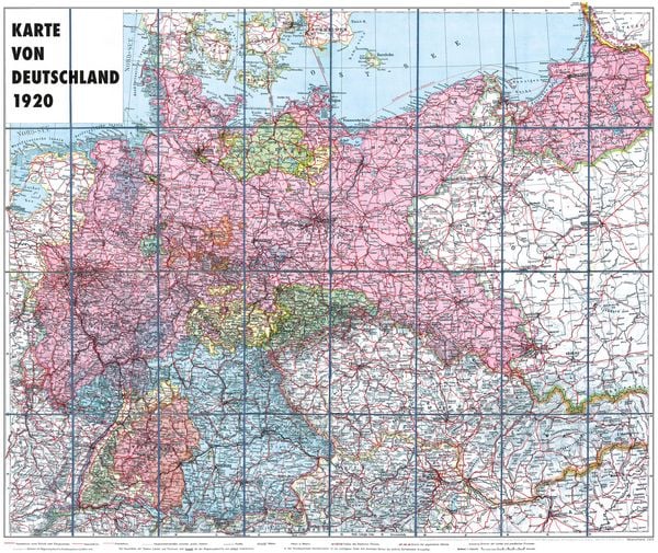 Produktbild: Karte von DEUTSCHLAND - 1920 [gerollt]
