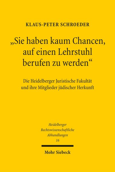 Produktbild: "Sie haben kaum Chancen, auf einen Lehrstuhl berufen zu werden"