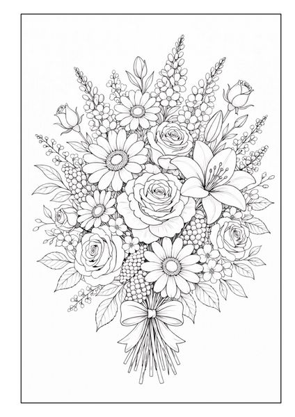 Produktbild: Blumen Malbuch f&uuml;r Erwachsene mit 50 sch&ouml;nen Ausmalmotiven