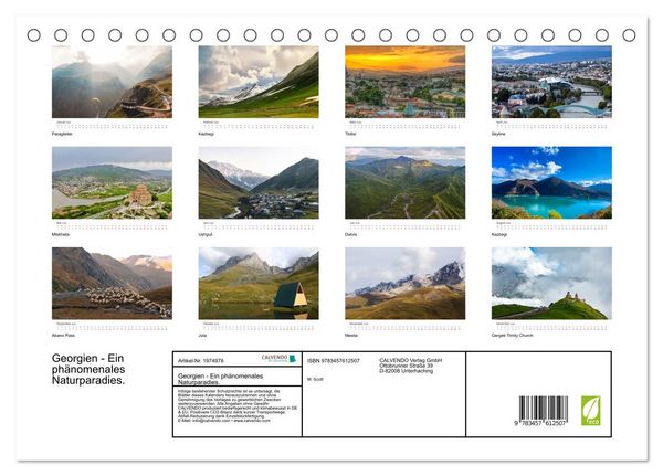Produktbild: Georgien - Ein ph&auml;nomenales Naturparadies. (Tischkalender 2026 DIN A5 quer), CALVENDO Monatskalender