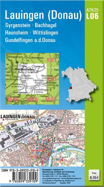 Produktbild: ATK25-L06 Lauingen (Donau) (Amtliche Topographische Karte 1:25000)