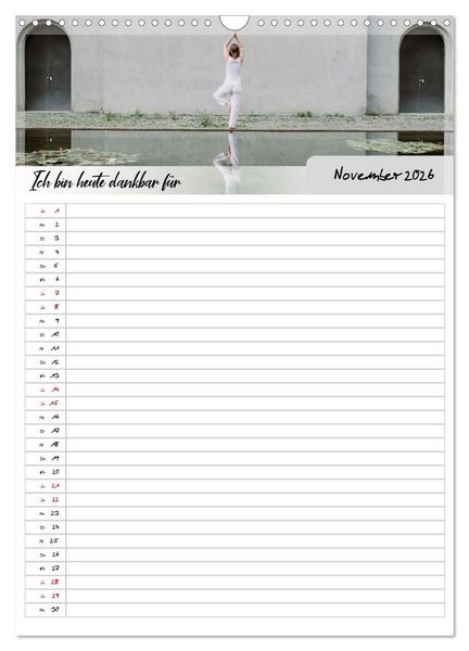 Produktbild: Ich bin dankbar - ein Jahr voller Yoga und Achtsamkeit - Yoga Kalender (Wandkalender 2026 DIN A3 hoch), CALVENDO Monatskalender