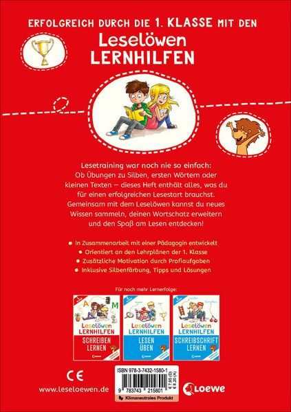 Produktbild: Lesel&ouml;wen Lernhilfen - Leichter lesen - 1. Klasse