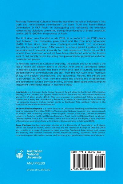 Produktbild: Resisting Indonesia's Culture of Impunity: Aceh's Truth and Reconciliation Commission