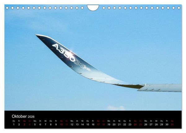Produktbild: Airbus A350 Hautnah (Wandkalender 2026 DIN A4 quer), CALVENDO Monatskalender