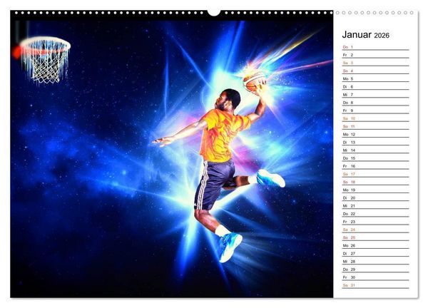 Produktbild: Basketball Fantasiewelten (Wandkalender 2026 DIN A2 quer), CALVENDO Monatskalender