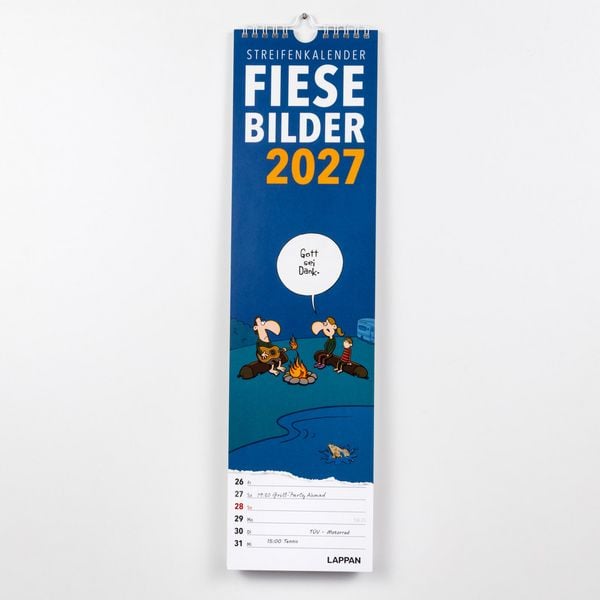 Produktbild: Fiese Bilder Streifenkalender 2027: Monatskalender f&uuml;r die Wand