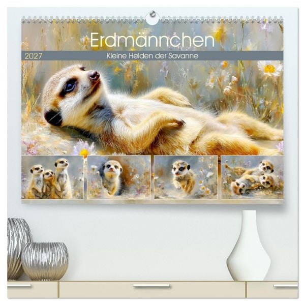 Produktbild: Erdm&auml;nnchen. Kleine Helden der Savanne (hochwertiger Premium Wandkalender 2027 DIN A2 quer), Kunstdruck in Hochglanz