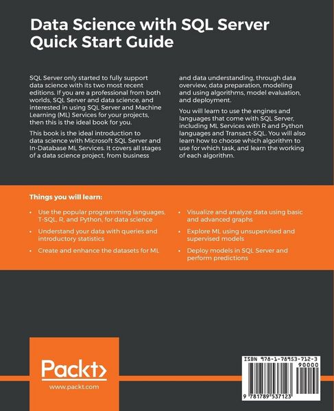 Produktbild: Data Science with SQL Server Quick Start Guide