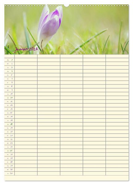 Produktbild: Der Naturgarten Familienplaner (Wandkalender 2026 DIN A2 hoch), CALVENDO Monatskalender