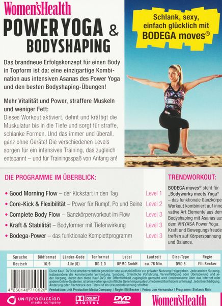 Produktbild: Women's Health - Power Yoga & Bodyshaping - Schlank, sexy, einfach gl&uuml;cklich mit Bodega moves&reg;