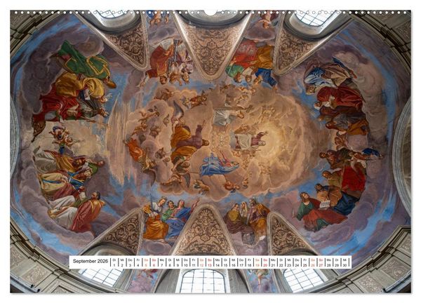 Produktbild: Gew&ouml;lbe des Glaubens &ndash; Kirchendecken Europas (hochwertiger Premium Wandkalender 2026 DIN A2 quer), Kunstdruck in Hochglanz