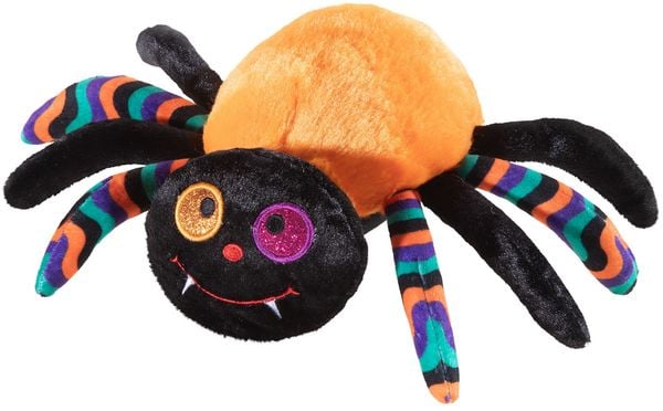 Heunec 453968 - Halloween Spinne orange/schwarz, Plüsch, 22 cm