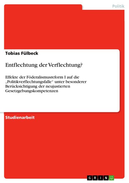Produktbild: Entflechtung der Verflechtung?