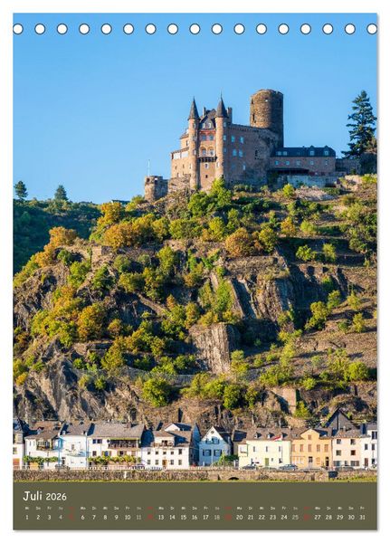 Produktbild: Burgen am Mittelrhein (Tischkalender 2026 DIN A5 hoch), CALVENDO Monatskalender