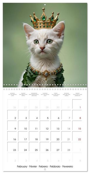 Produktbild: Kitten kings - Cute kings of hearts (Wall Calendar 2026 12 &times; 12 Inch) CALVENDO 12 Month Wall Calendar