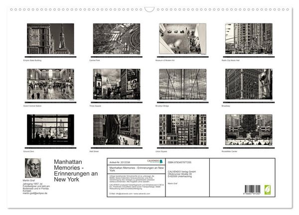 Produktbild: Manhattan Memories - Erinnerungen an New York (Wandkalender 2026 DIN A2 quer), CALVENDO Monatskalender