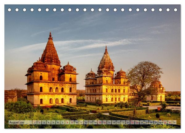 Produktbild: Indien: Tempel, Pal&auml;ste und Grabm&auml;ler (Tischkalender 2026 DIN A5 quer), CALVENDO Monatskalender
