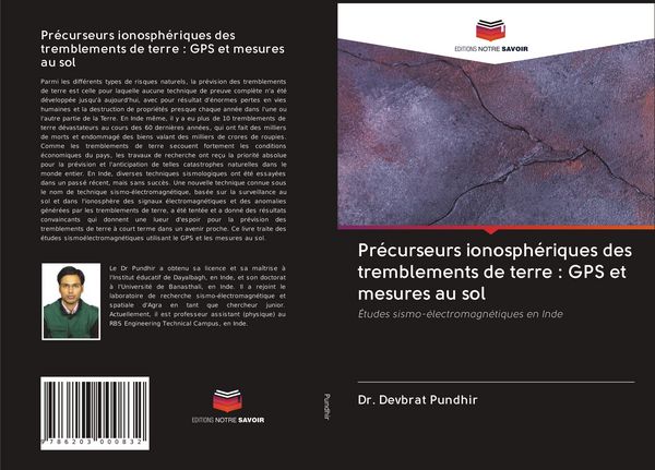 Produktbild: Pr&eacute;curseurs ionosph&eacute;riques des tremblements de terre : GPS et mesures au sol