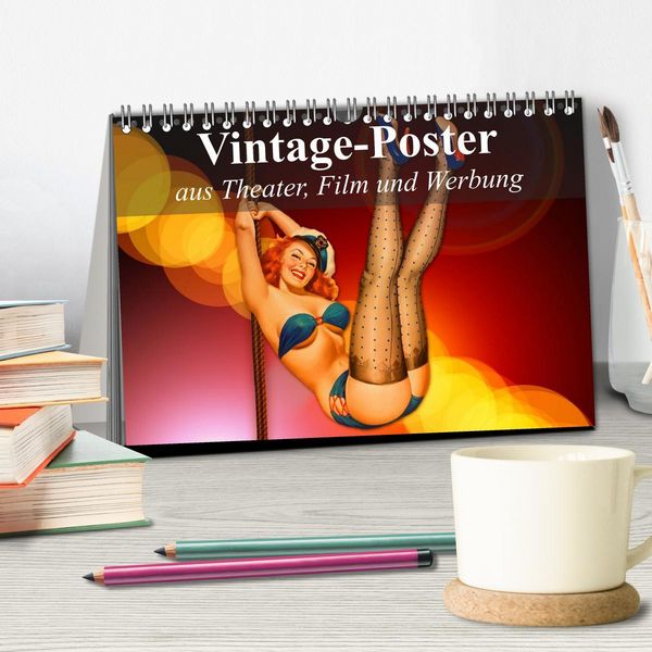 Produktbild: Vintage-Poster aus Theater, Film und Werbung (Tischkalender 2026 DIN A5 quer), CALVENDO Monatskalender