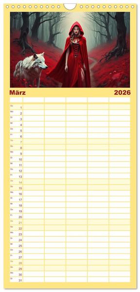 Produktbild: Familienplaner 2026 - Im Reich der M&auml;rchen, Mythen und Legenden mit 5 Spalten (Wandkalender, 21 x 45 cm) CALVENDO