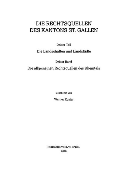 Produktbild: Die allgemeinen Rechtsquellen des Rheintals