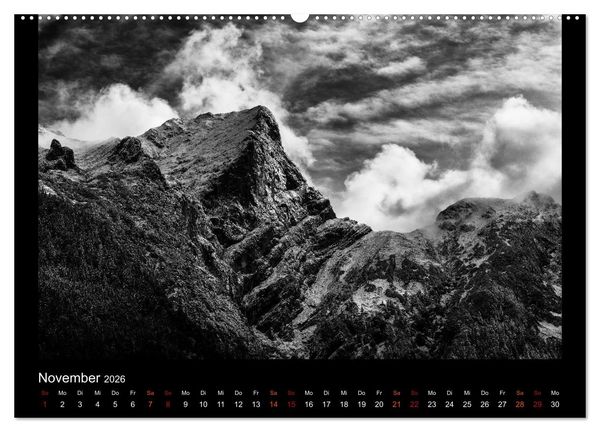Produktbild: Soultouch - Schwarzwei&szlig; Landschaften, die die Seele ber&uuml;hren (hochwertiger Premium Wandkalender 2026 DIN A2 quer), Kunstdruck in Hochglanz